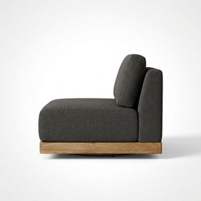Solis Armless Swivel Module Teak - Side View