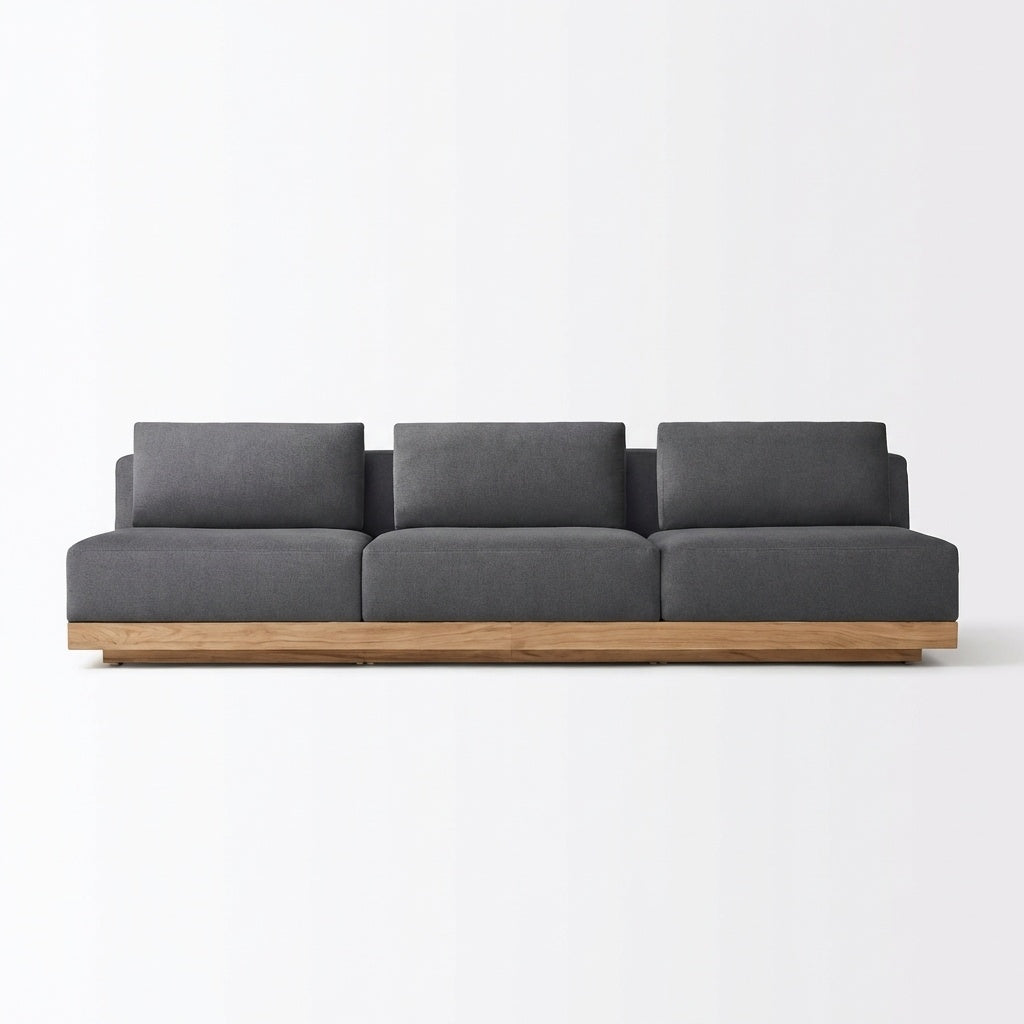 Solis Sofa Teak - Front View