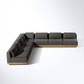 Solis Large L Shaped Sofa Teak - Side View
