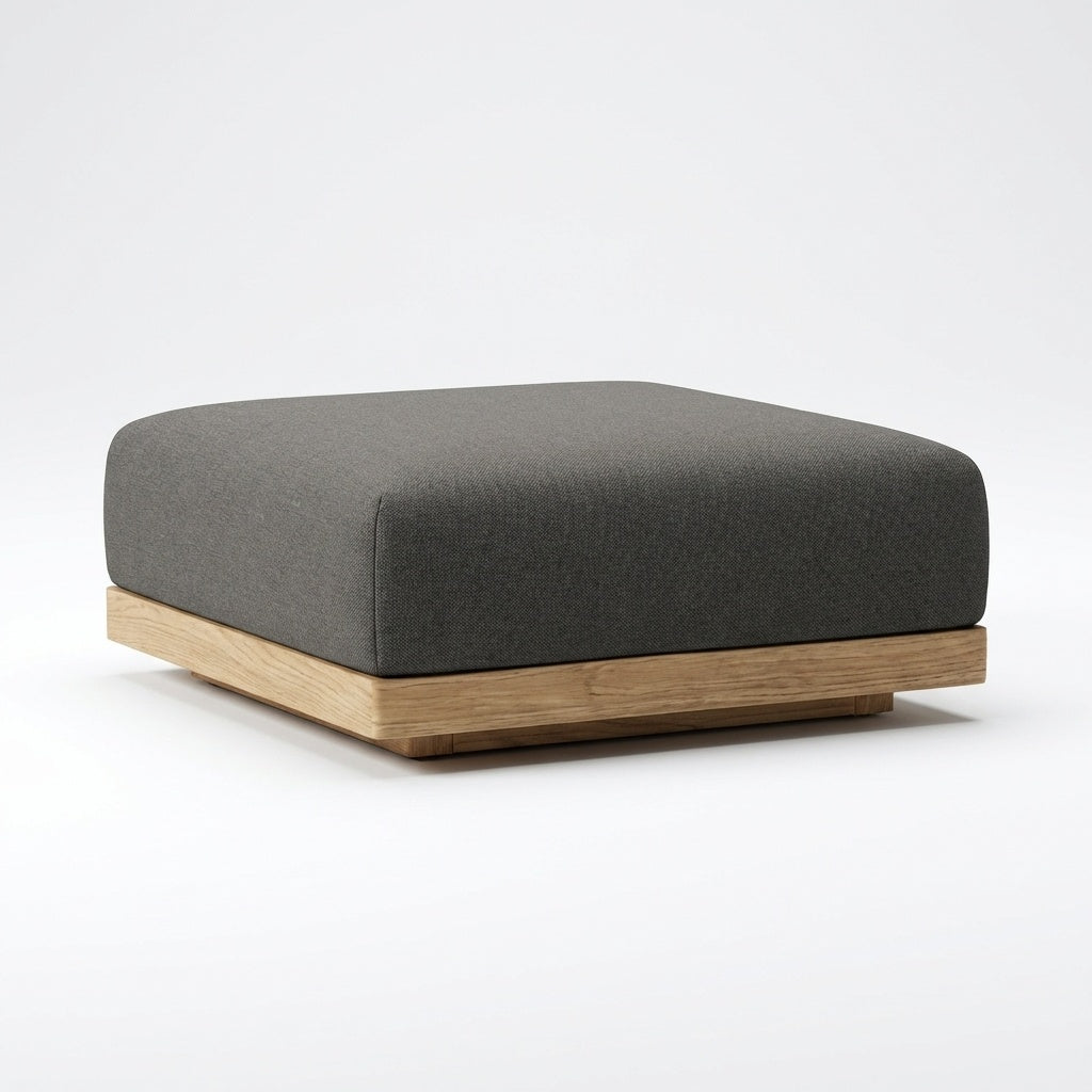 Solis Ottoman Teak - Back View