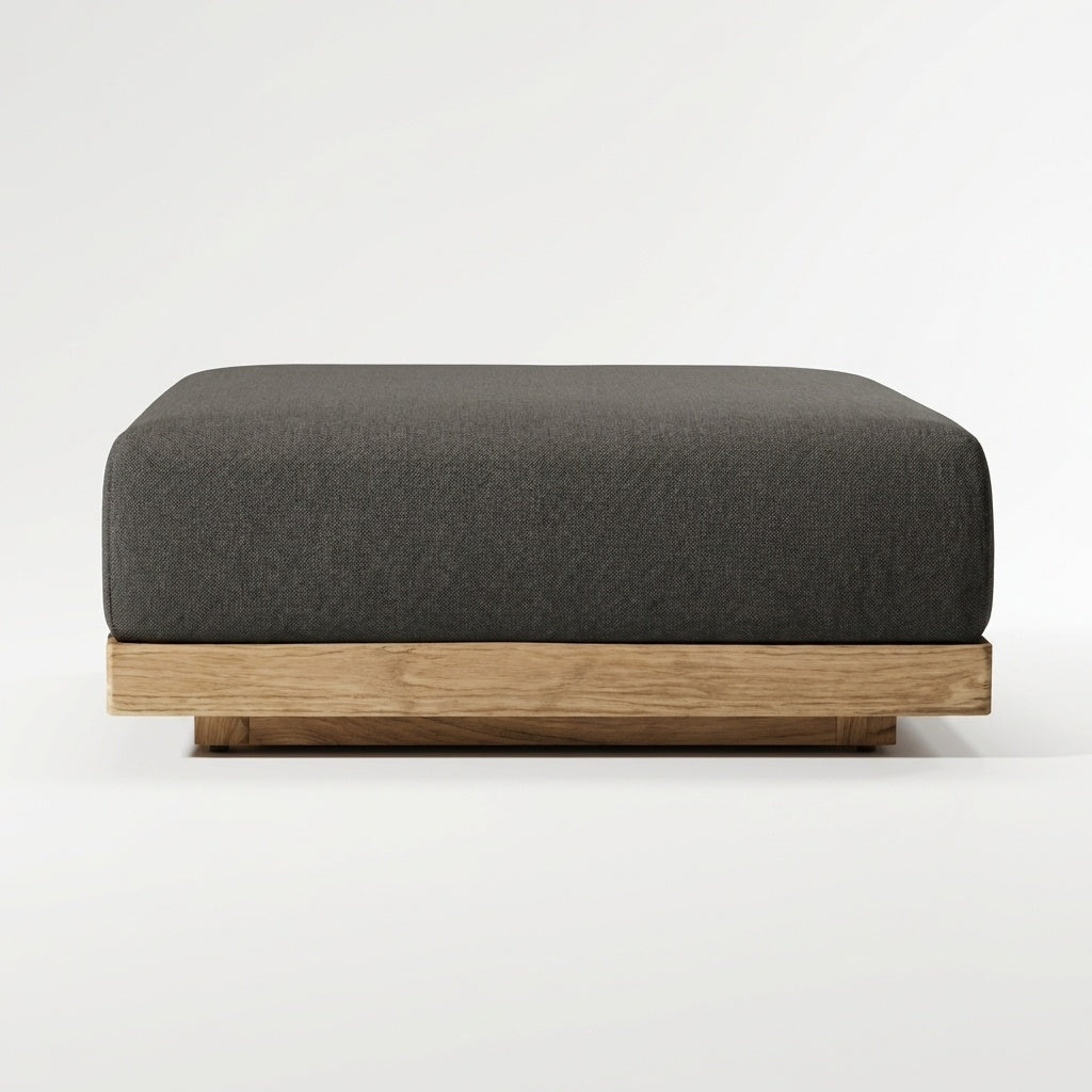 Solis Ottoman Teak - Front View