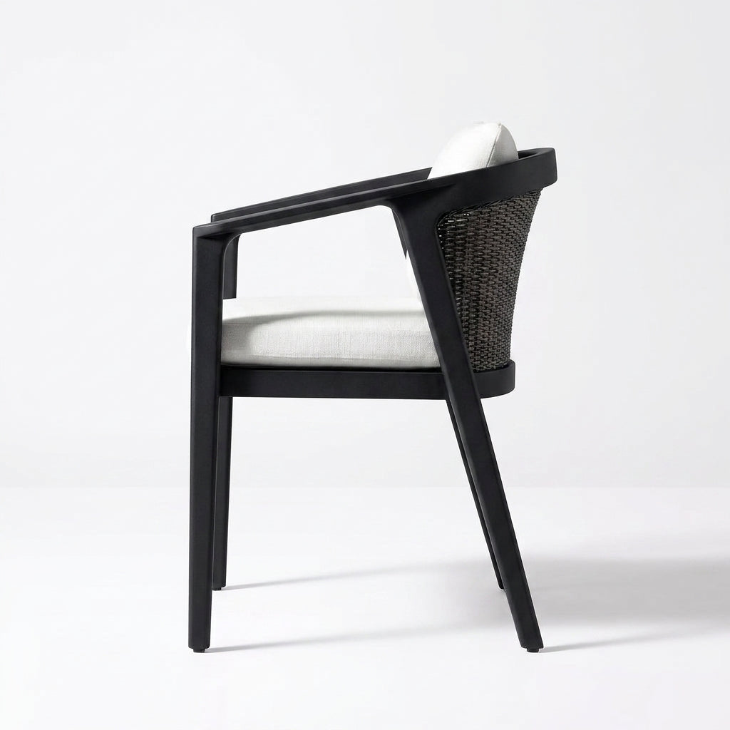 Adenza Armchair Aluminium - Side View