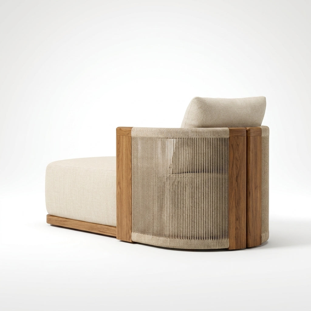 Altair Chaise Teak — back view