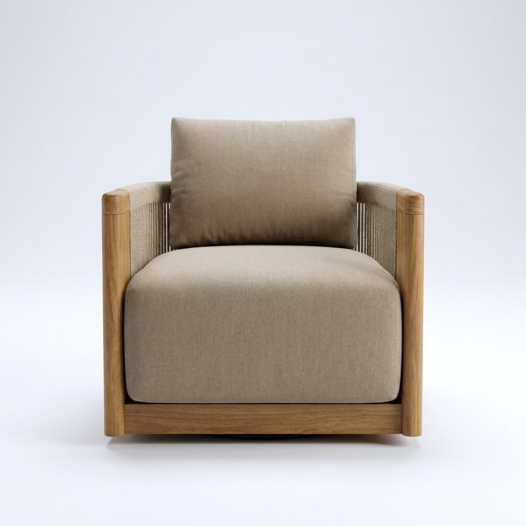 Altair Swivel Lounge Chair teak front