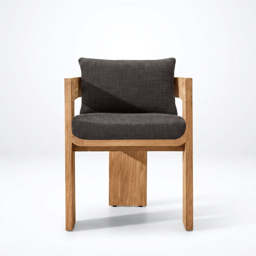 Aris Dining Chair Teak - Front View