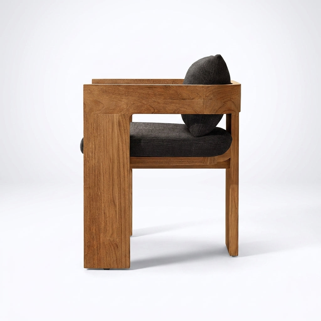 Aris Dining Chair Teak - Side View