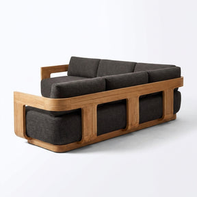 Aris L Shaped Sofa Teak - Back View