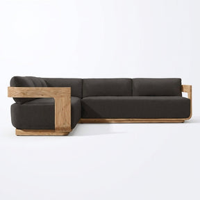 Aris L Shaped Sofa (Teak) - front view