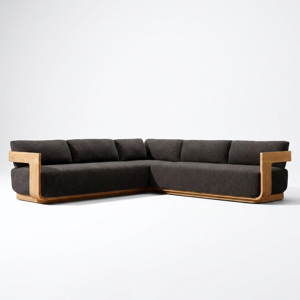 Aris L Shaped Sofa (Teak) - hero view