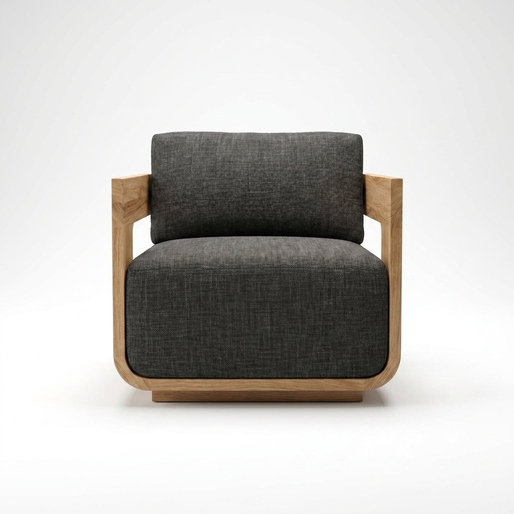 Aris Lounge Chair (Teak) - front view