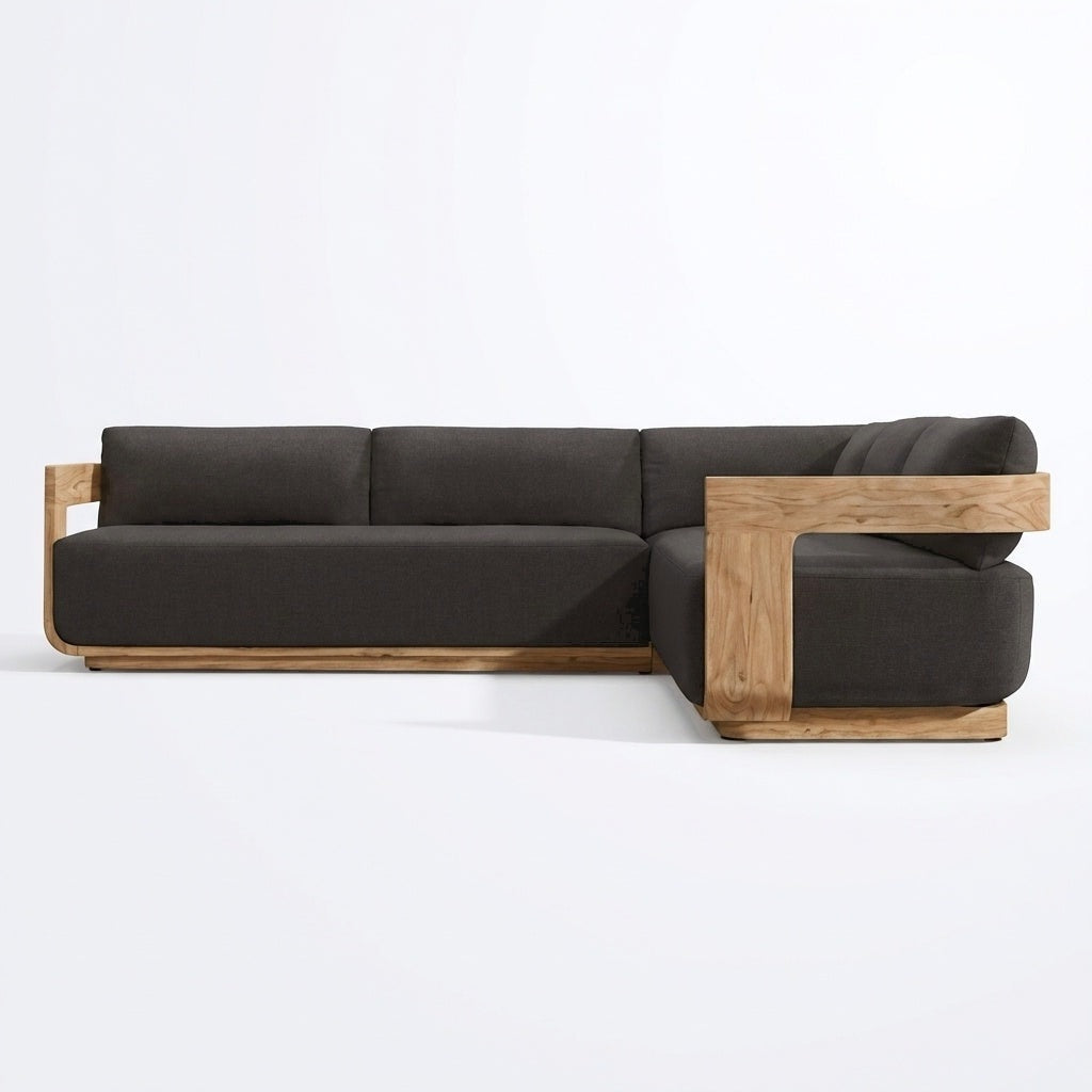 Aris L Shaped Sofa Teak Right Hand front