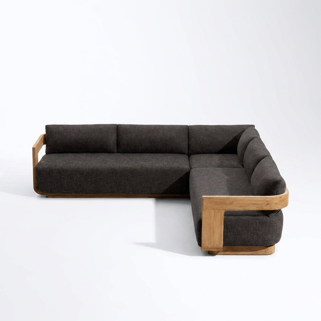 Aris L Shaped Sofa Teak Right Hand angle
