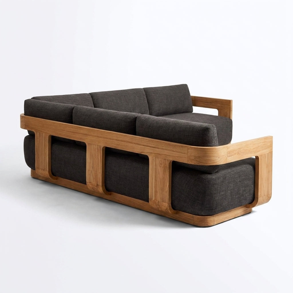 Aris L Shaped Sofa Teak Right Hand back