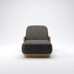 Aris Reclining Chaise Teak - Front View