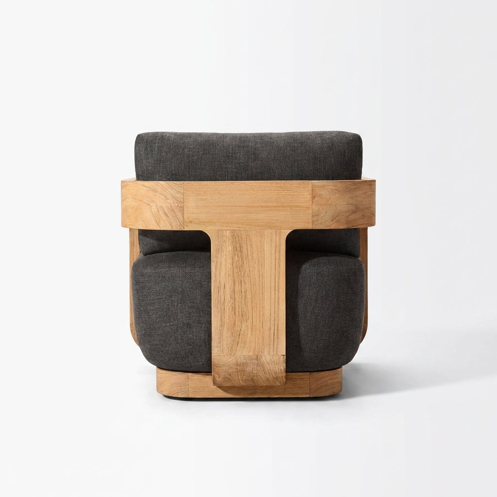 Aris Swivel Lounge Chair Teak - Back View