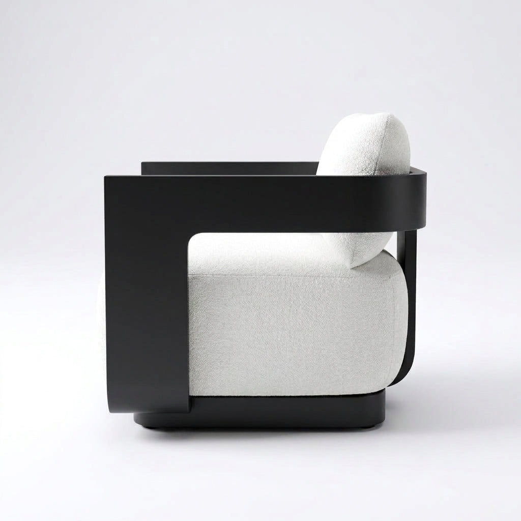 Aris Swivel Lounge Chair - side view