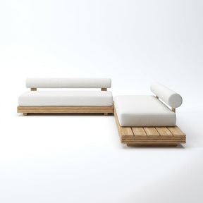 Cielo L Shaped Sofa (Right Hand, Teak) — Front View