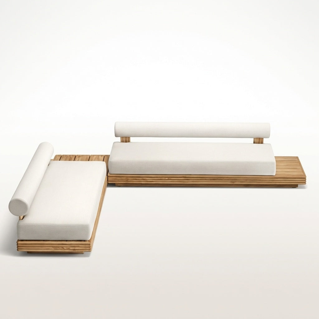 Cielo L Shaped Sofa (Right Hand, Teak) — Hero View