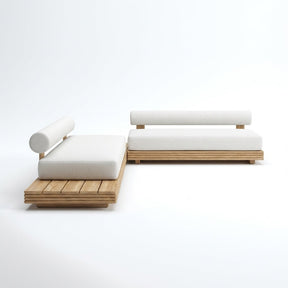 Cielo L Shaped Sofa (Teak) — Front View