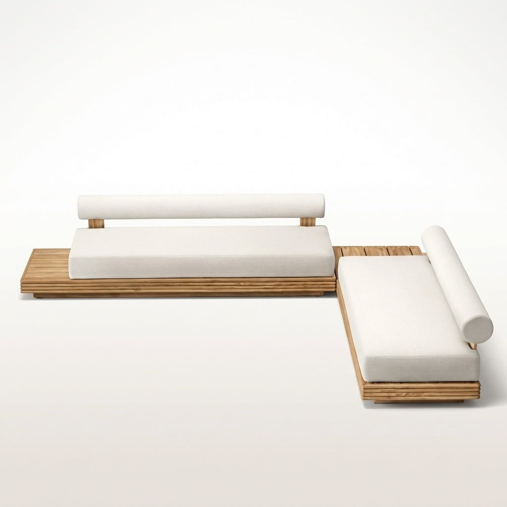 Cielo L Shaped Sofa (Teak) — Hero View