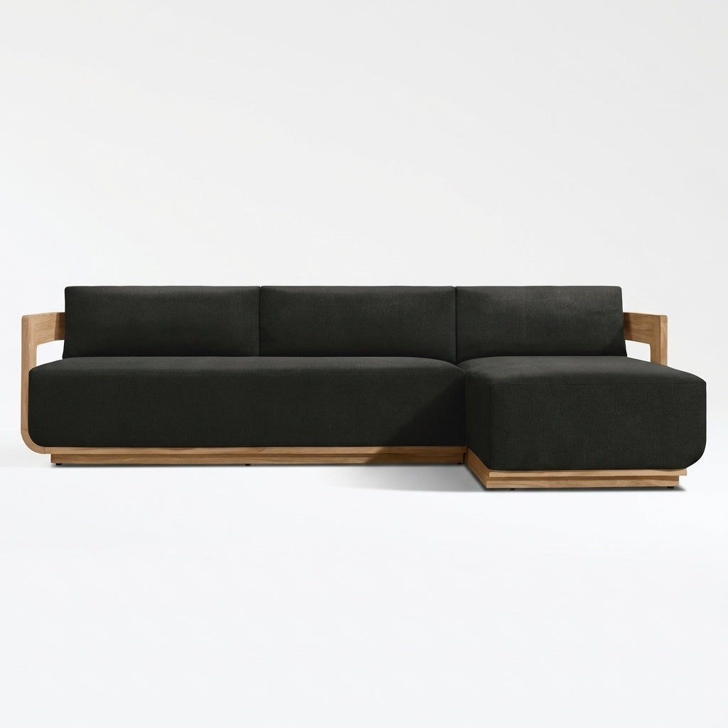 Aris Chaise Sofa Right Hand teak front