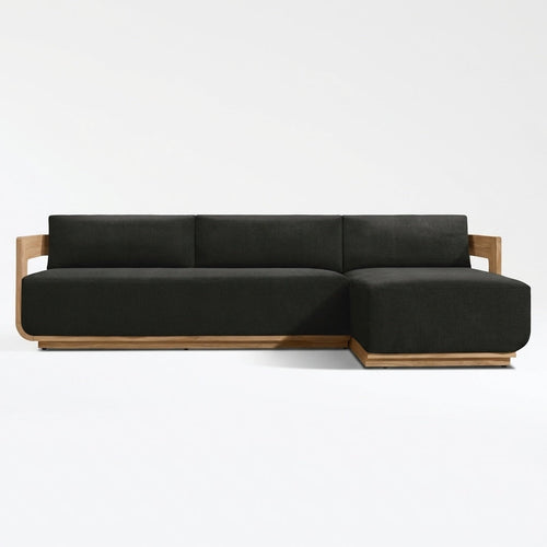 Aris Chaise Sofa Right Hand teak front