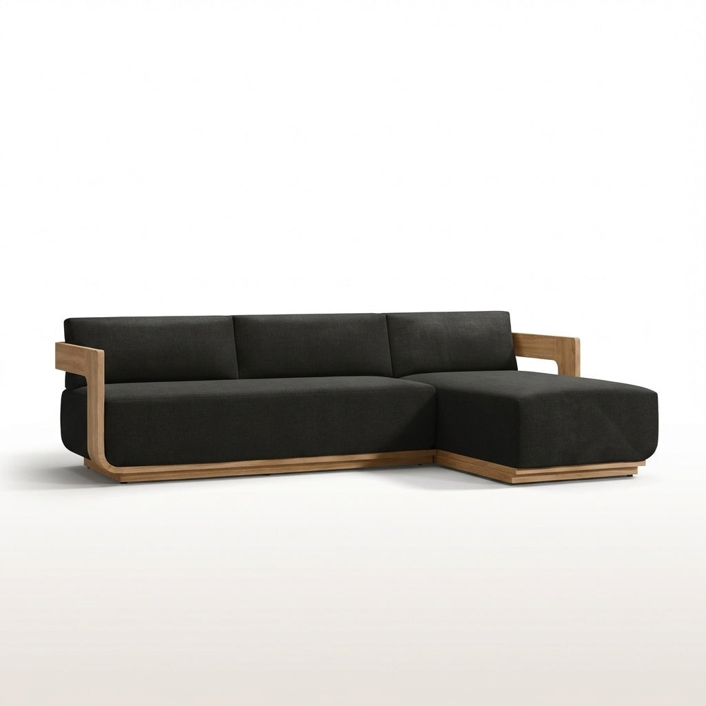 Aris Chaise Sofa Right Hand teak hero