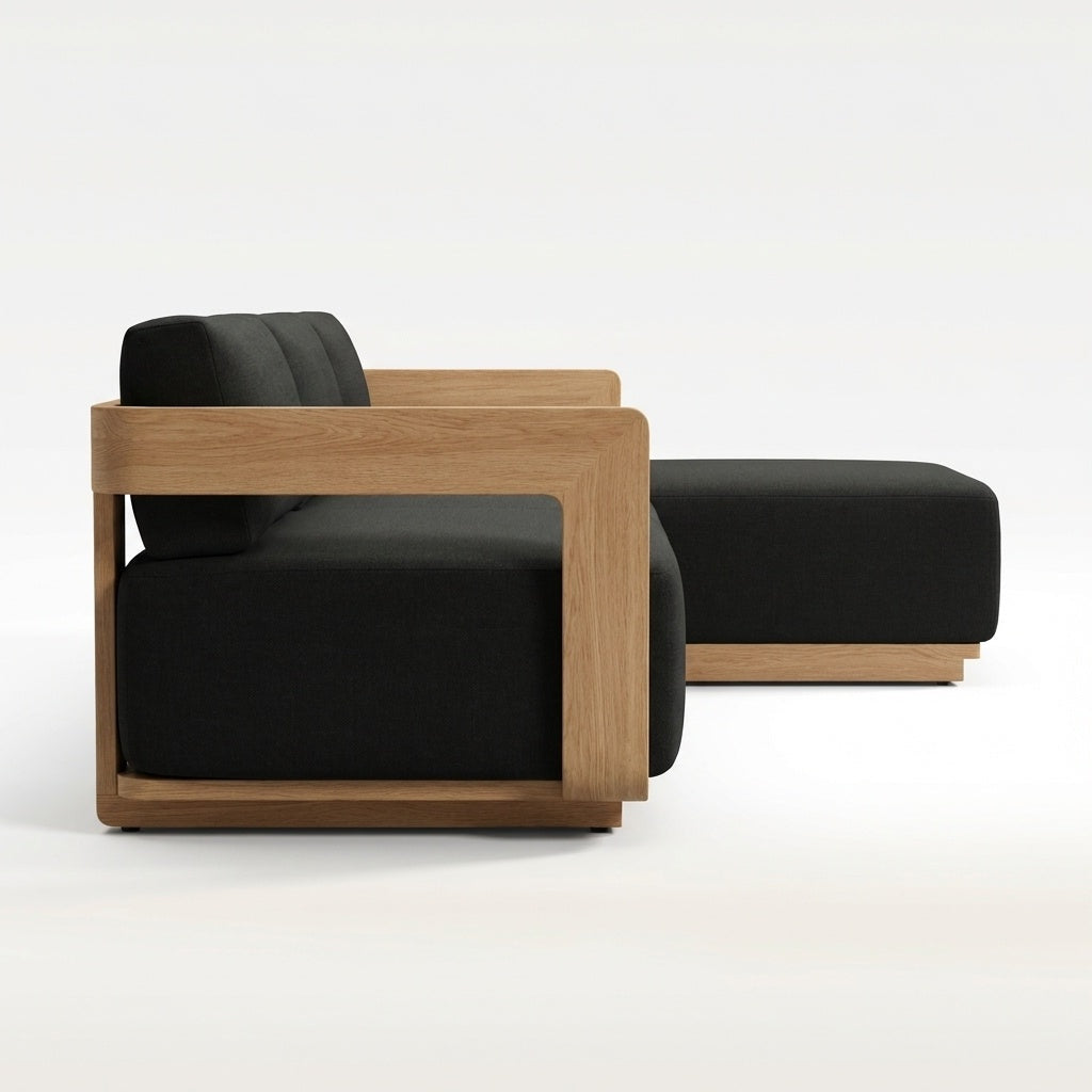 Aris Chaise Sofa Right Hand teak side