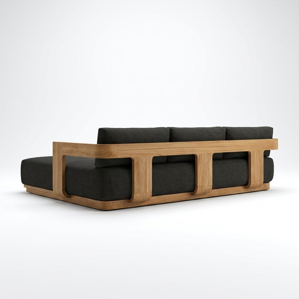 Aris Chaise Sofa Right Hand teak back