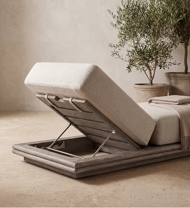 Outdoor sun loungers by the pool